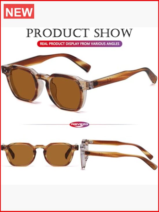 Retro Square Thick Framed Sunglasses Unisex UV400 Protection Non-Polarized main image 5